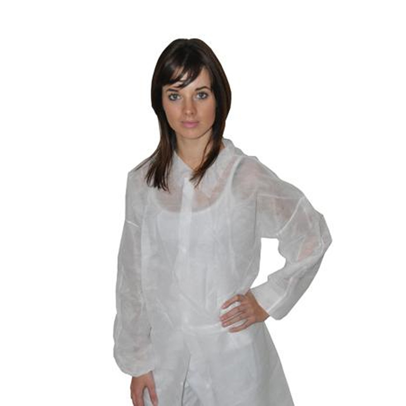 Blouse en pp classic avec col à outons pressions - 40g/m2 - blanc