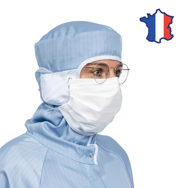 Masque sterile, élastiques transversaux arrière tête, dim : 210 x 90 mm