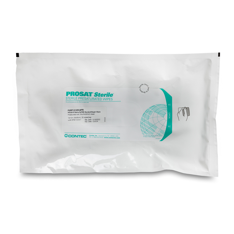 Prosat refibe standard weight heatseal wipes saturé en ipa en 23 x 23 cm