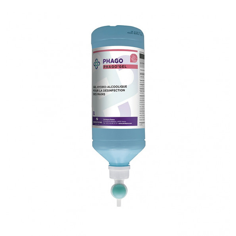 Phago gel, gel hydroalcoolique en flacon airless de 1 l