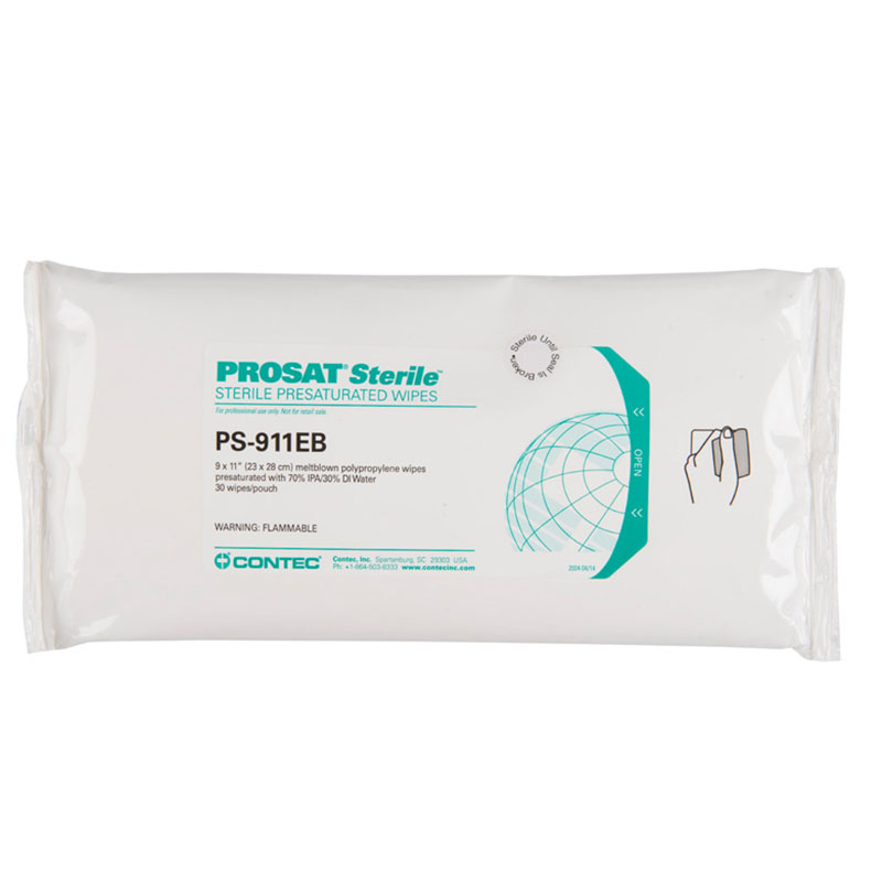 Prosat 911, 100% polypropylène sterile saturé en ipa en 23 x 28 cm