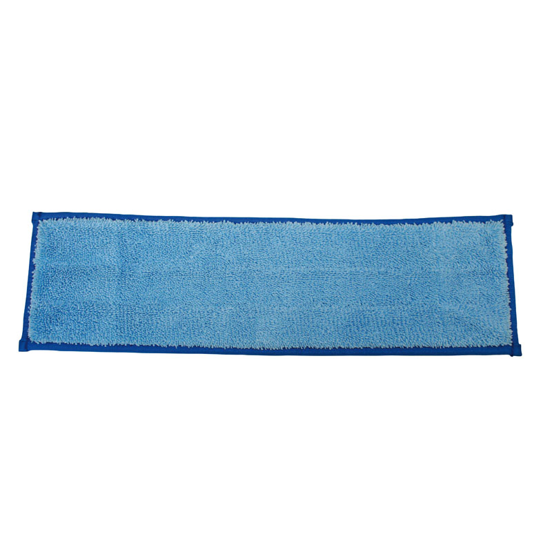 Housse mop en bouclette bleue pour balai plat pliable