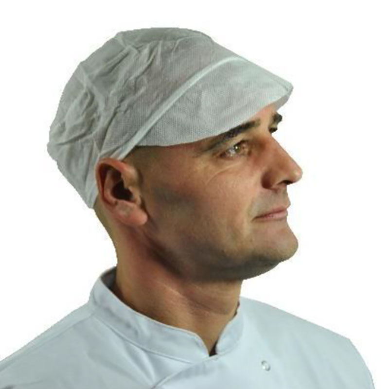 Casquettes blanches en polypropylène blanc.