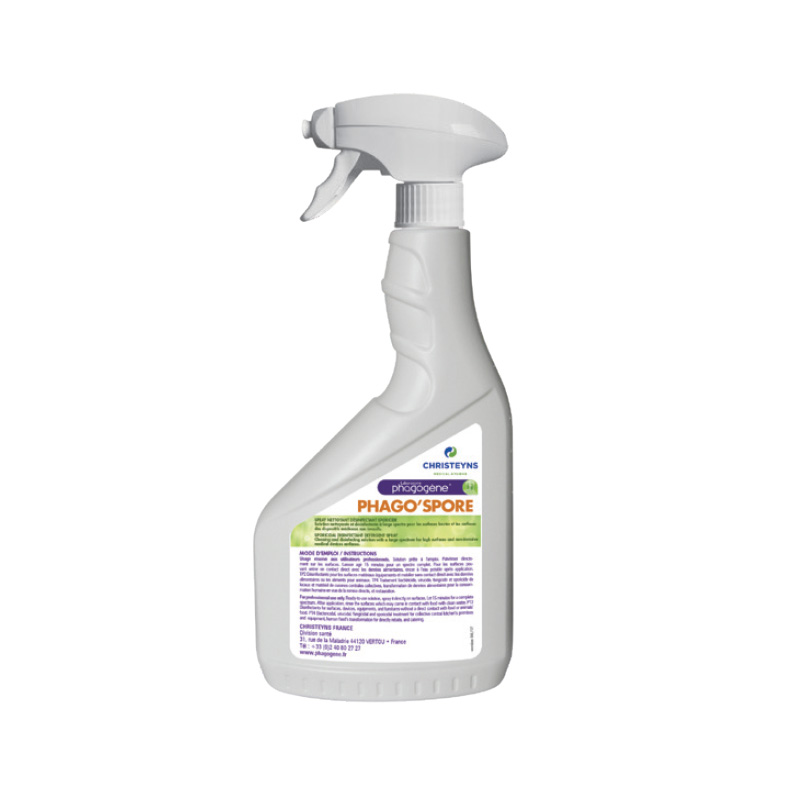 Phagospore désinfectant sporicide pour les sols, murs et plafonds 750ml.