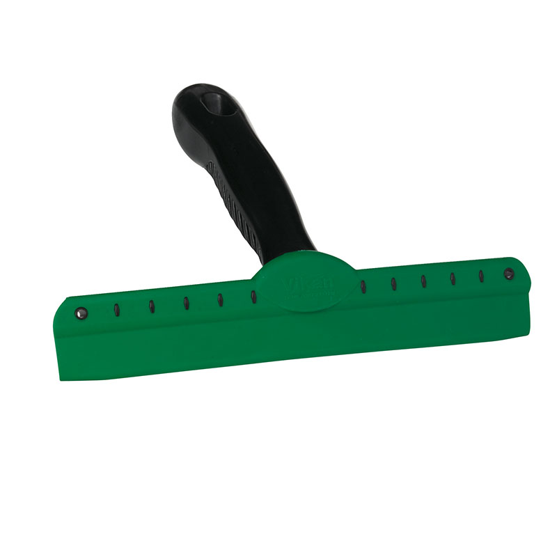 Raclette wipenshine caoutchouc vert, mini manche noir intégré longueur 250 mm.